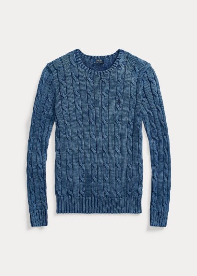 Sueter Polo Ralph Lauren Mujer Azules - Cable-Knit Cotton - MKJUN7065